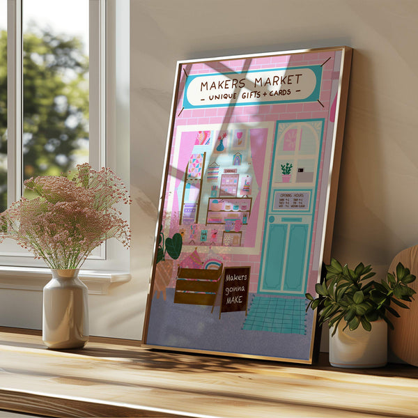 Digital Art Print: Makers Market Bright