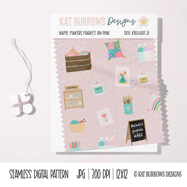 Digital Seamless Pattern: Makers Market Items