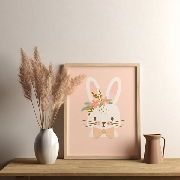 Digital Art Print: Bunny and Blooms
