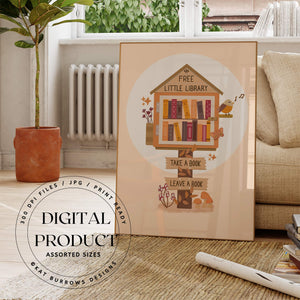 Digital Art Print: Little Library Autumn