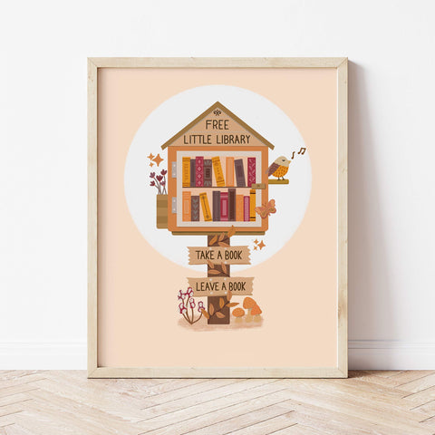 Art Print: Little Library Autumn