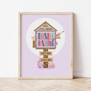 Art Print: Little Library Purple