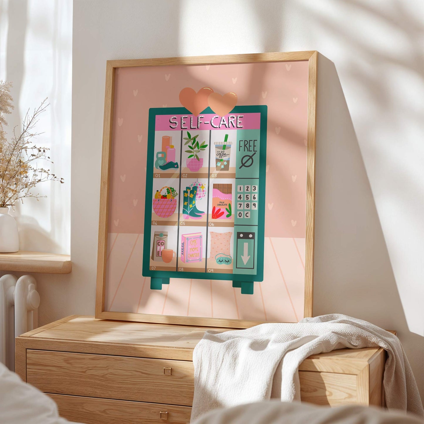 Art Print: Self-Care Vending Machine Green