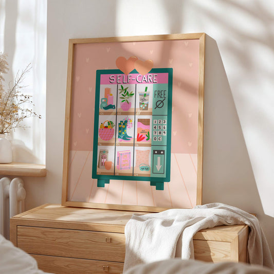 Art Print: Self-Care Vending Machine Green