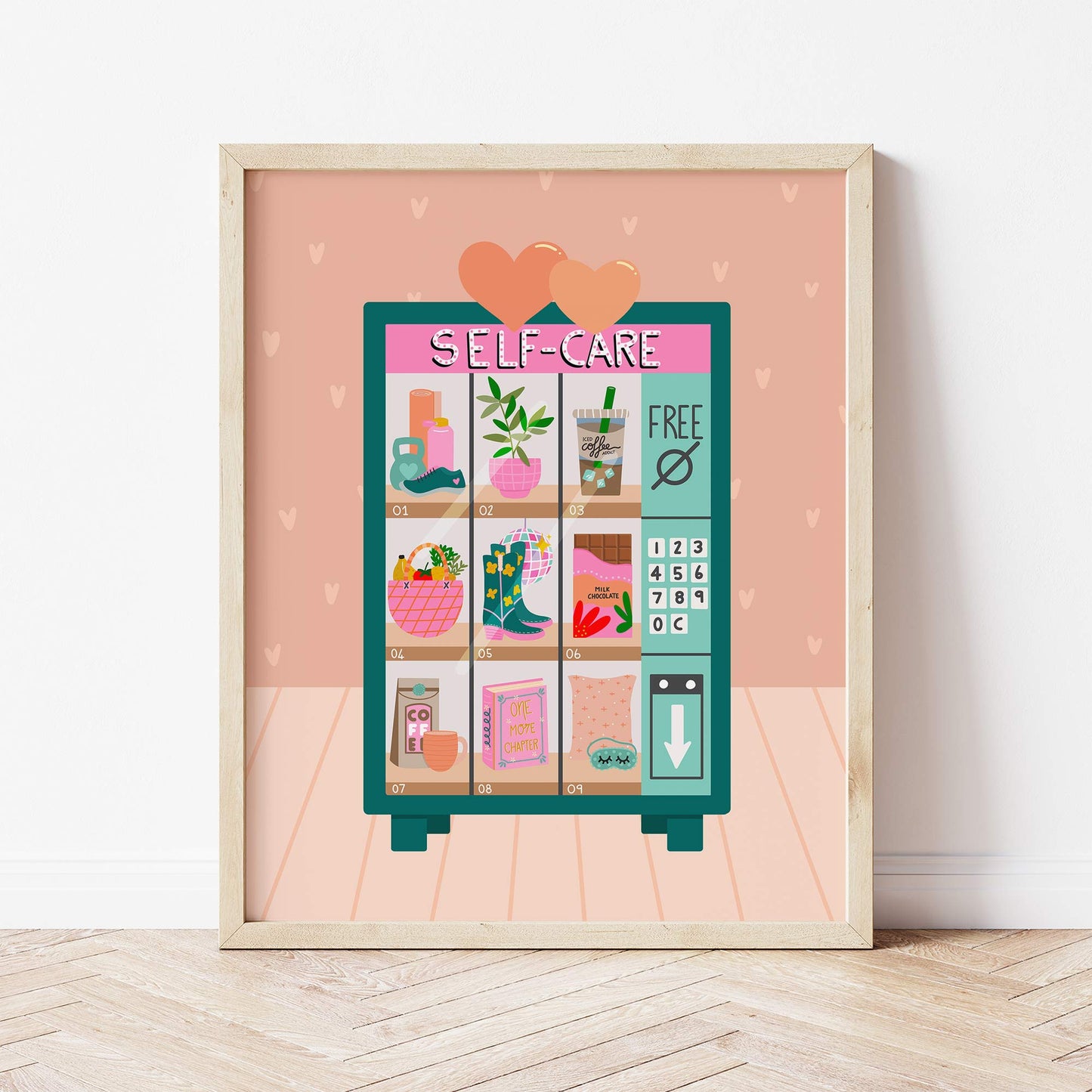 Art Print: Self-Care Vending Machine Green
