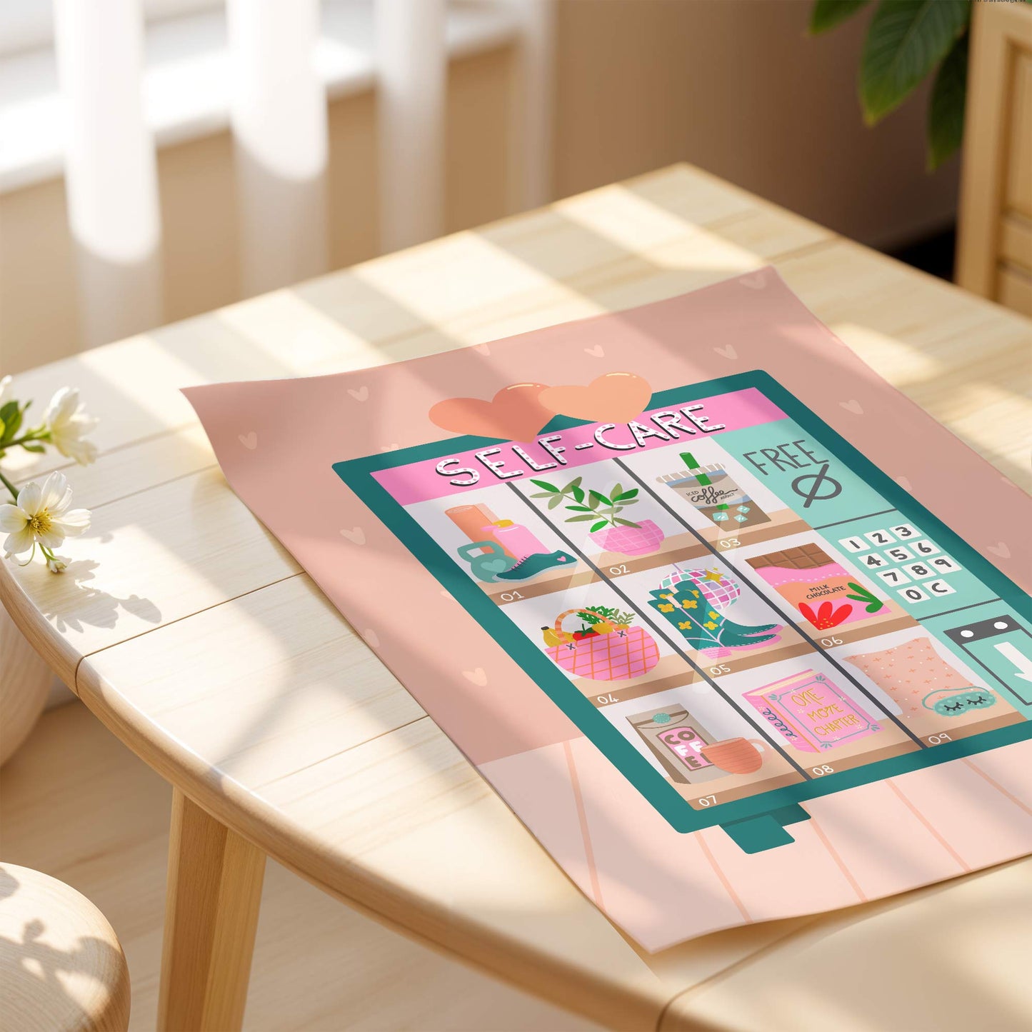 Art Print: Self-Care Vending Machine Green