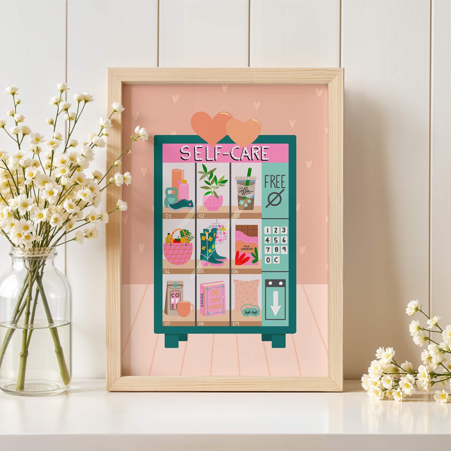 Art Print: Self-Care Vending Machine Green
