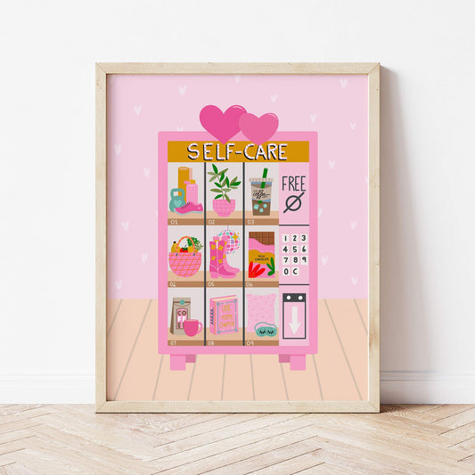 Art Print: Self-Care Vending Machine Pink