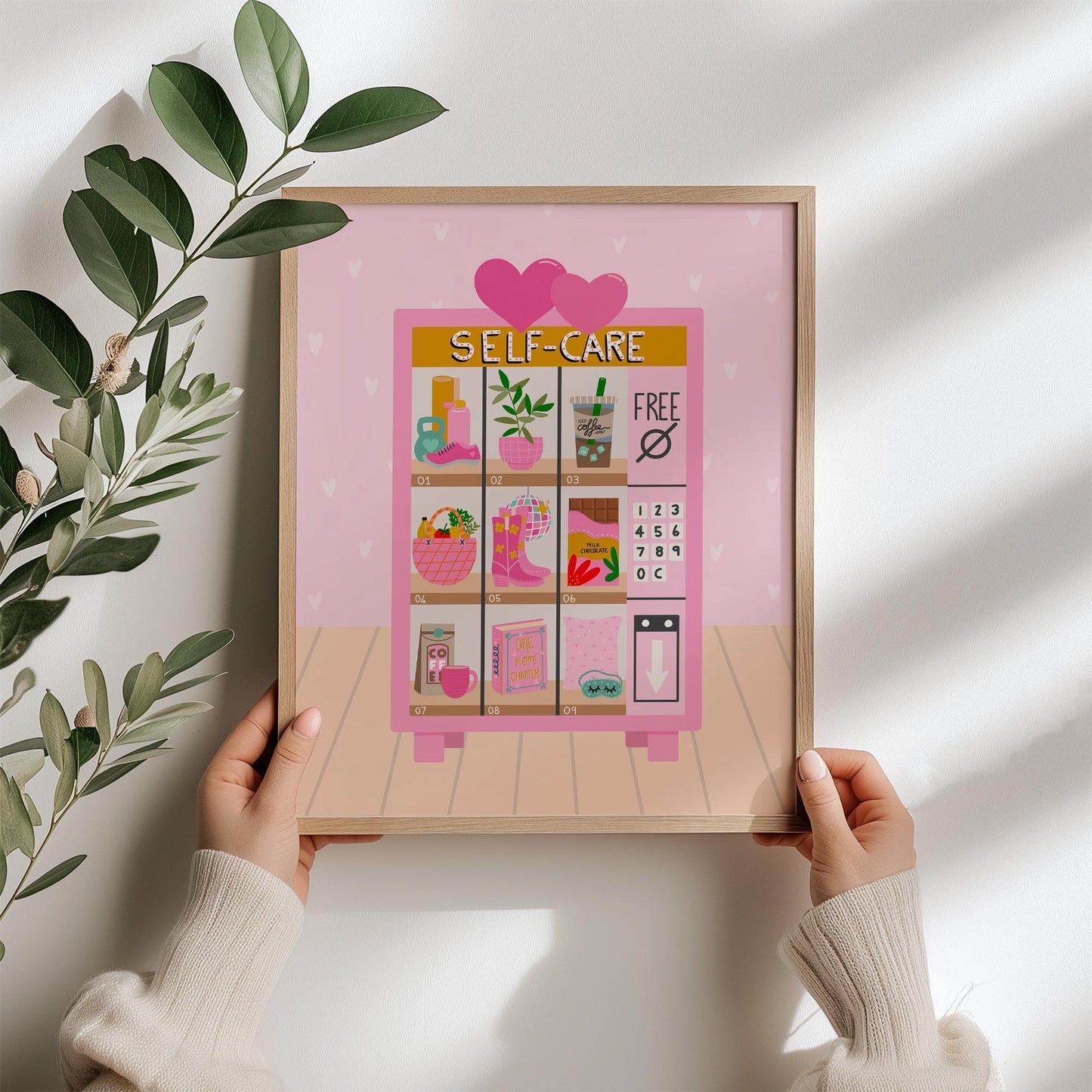 Art Print: Self-Care Vending Machine Pink