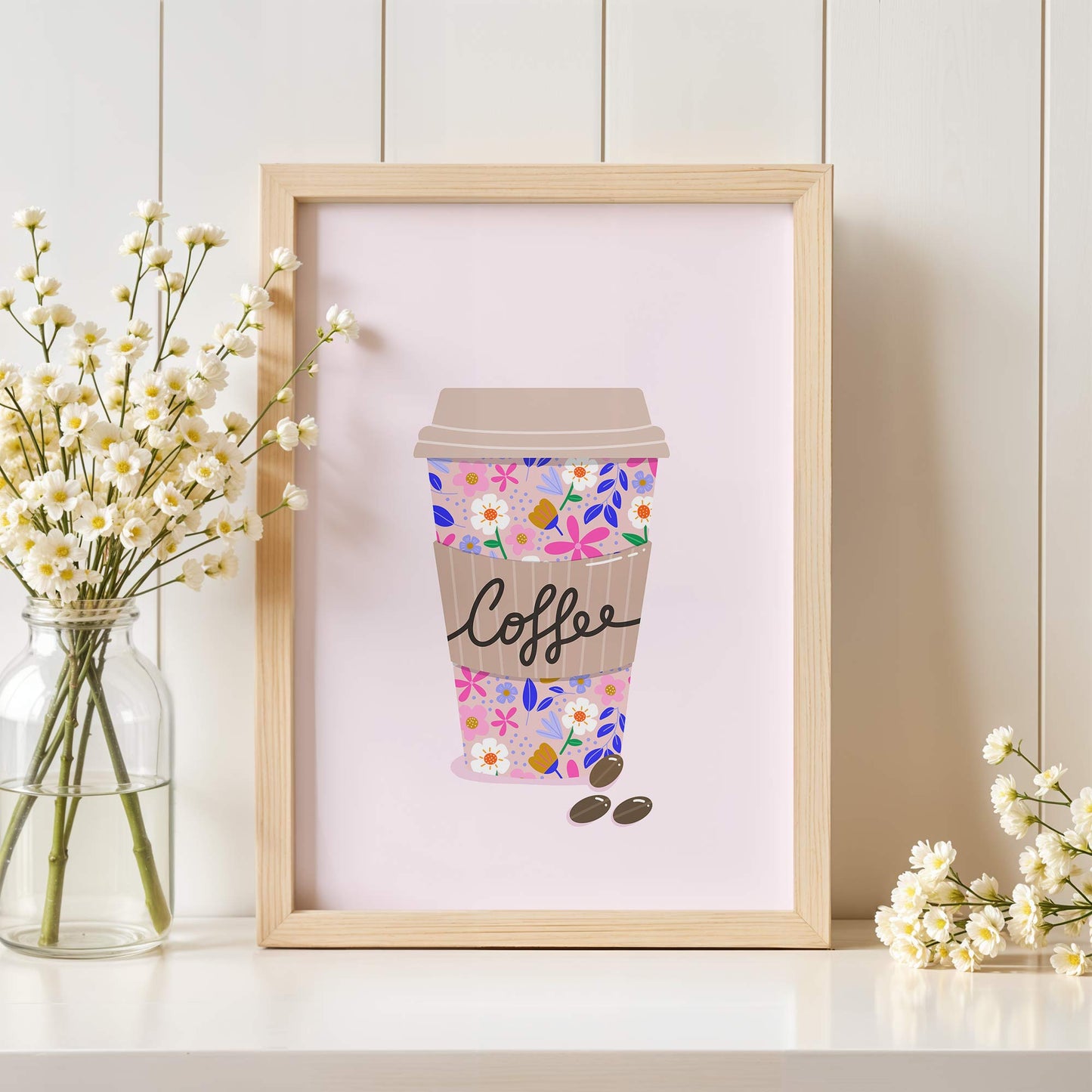 Art Print: Pink Takeaway Coffee Cup