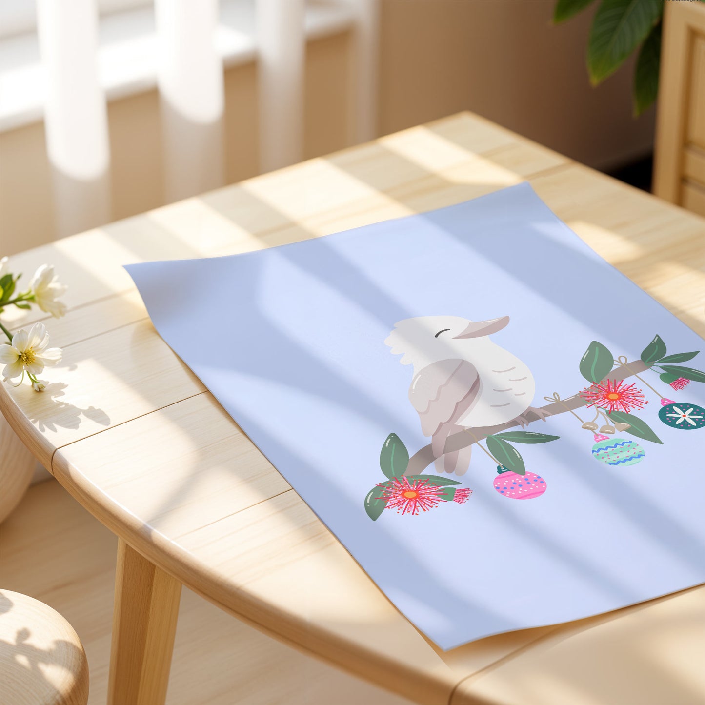 Art Print: Christmas Kookaburra