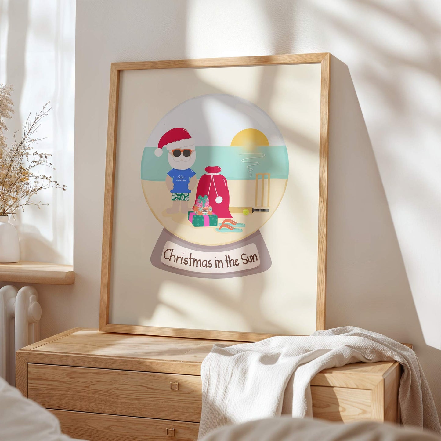 Art Print: Aussie Santa Globe