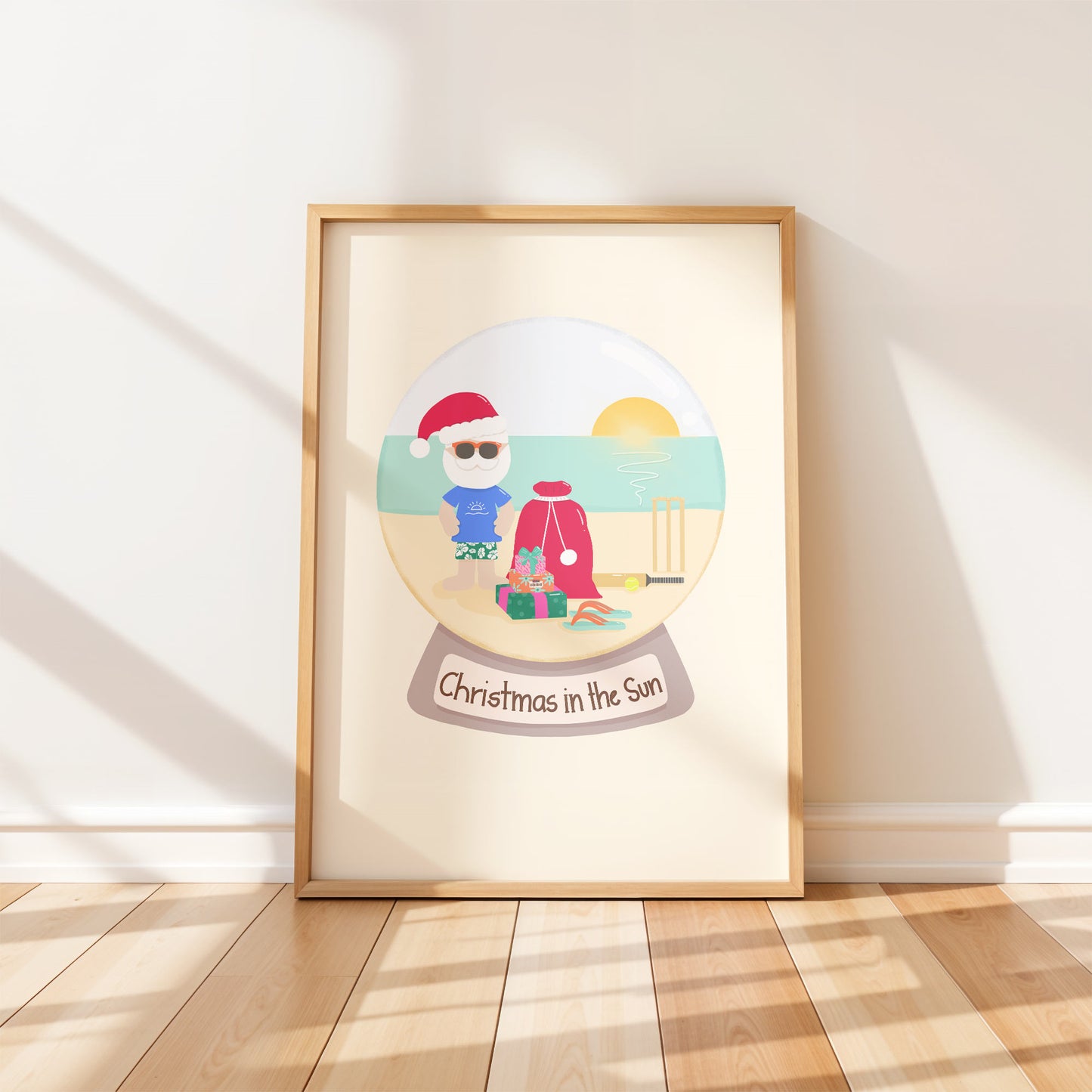 Art Print: Aussie Santa Globe