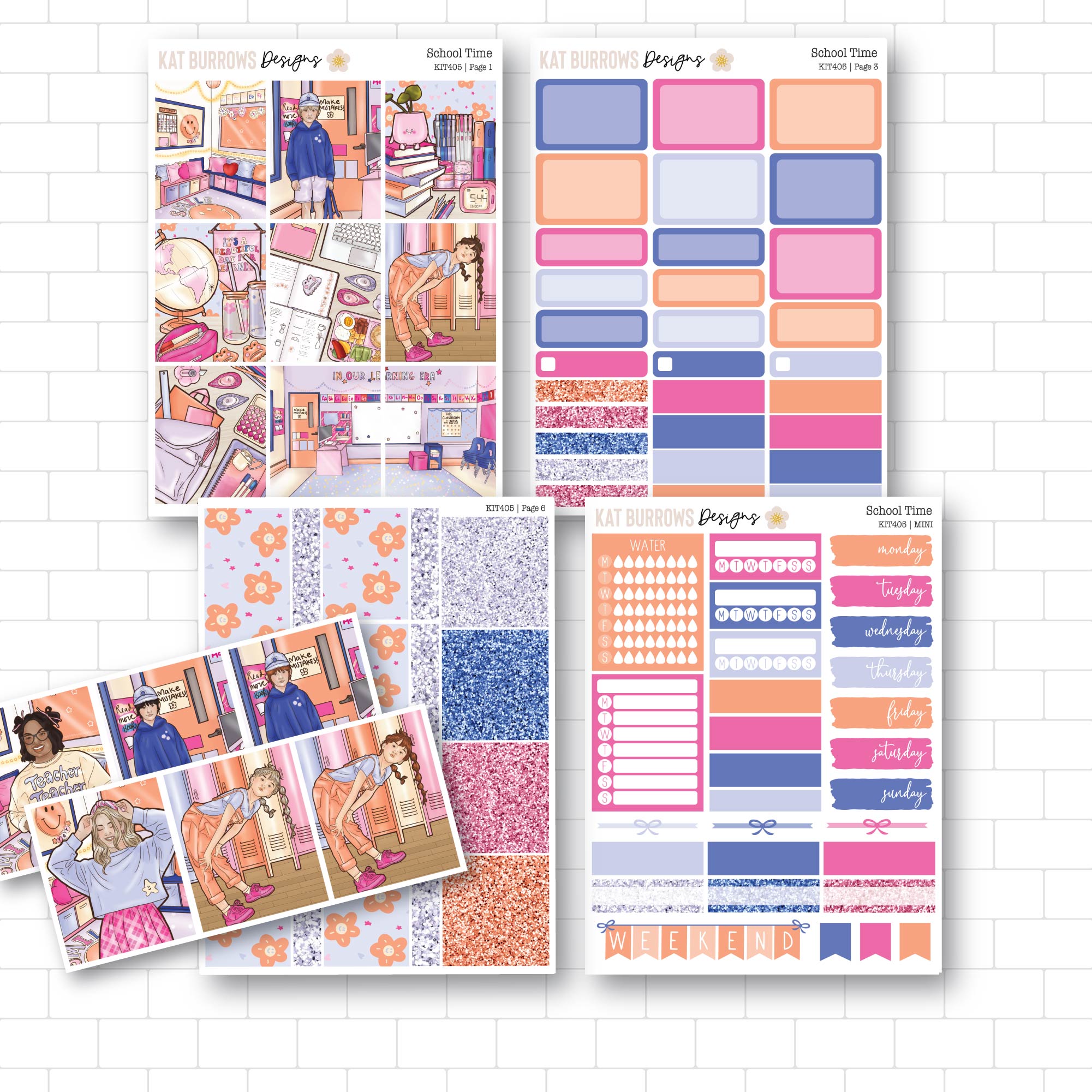 Lesson Time Activity Sticker School Time Planner Stickers, Mini Kit Planner Stickers, School ...
