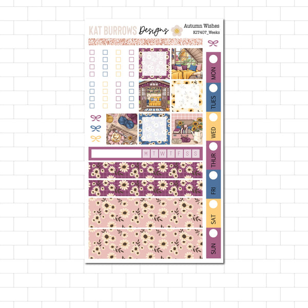 Autumn Wishes Hobonichi Weeks Sticker Kit and suits the Lime Mini Weeks ...
