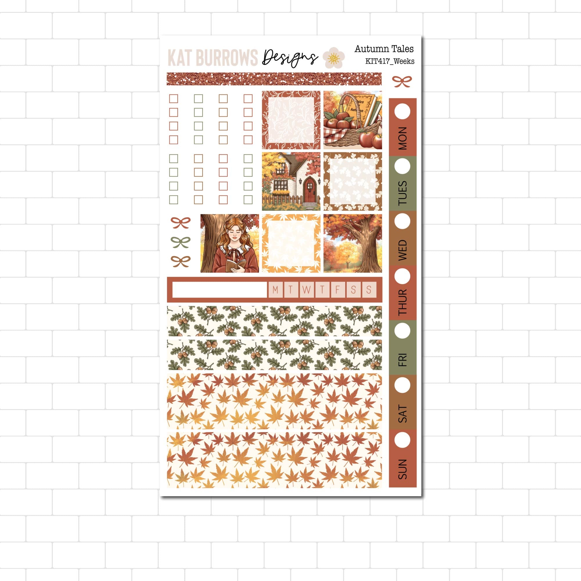 Autumn Tales Hobonichi Weeks Sticker Kit and suits the Lime Mini Weeks ...