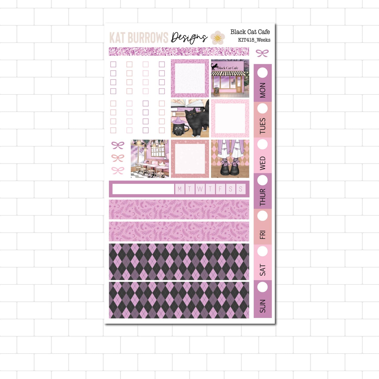 Hobonichi/Lime Weeks: Black Cat Cafe