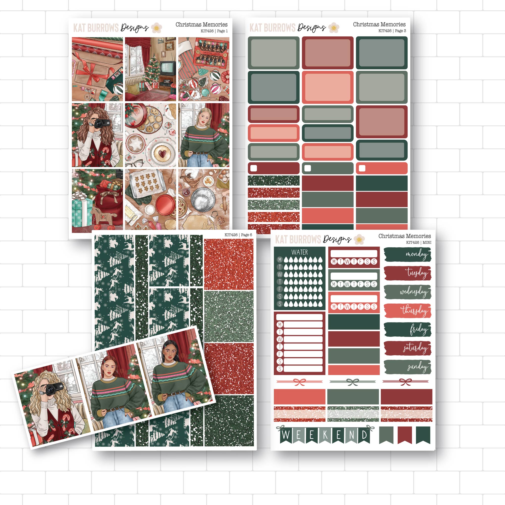 Christmas Memories Planner Stickers, Mini Kit Planner Stickers ...