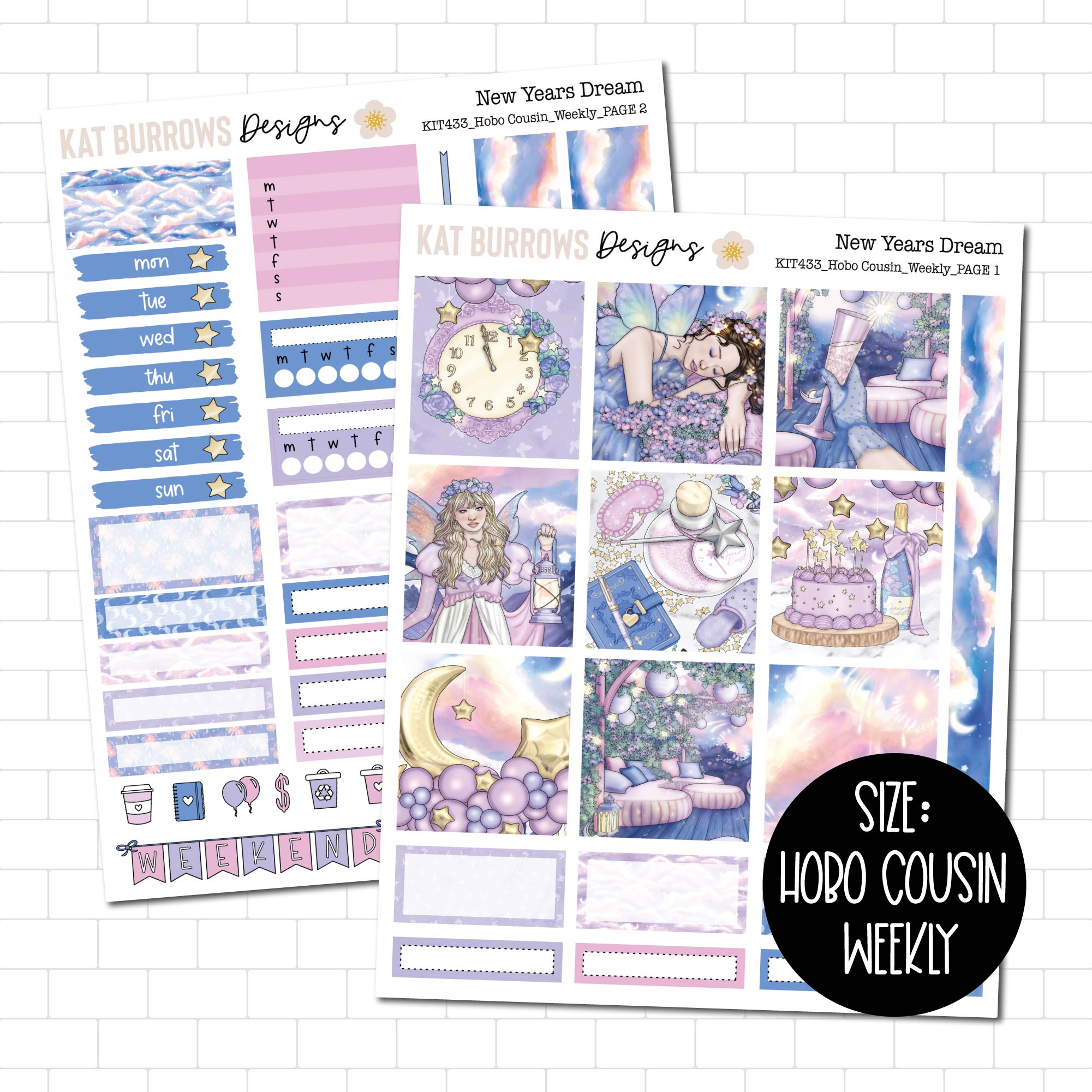 New Year Dream Hobonichi Cousin Weekly Sticker Kit for your Planner ...