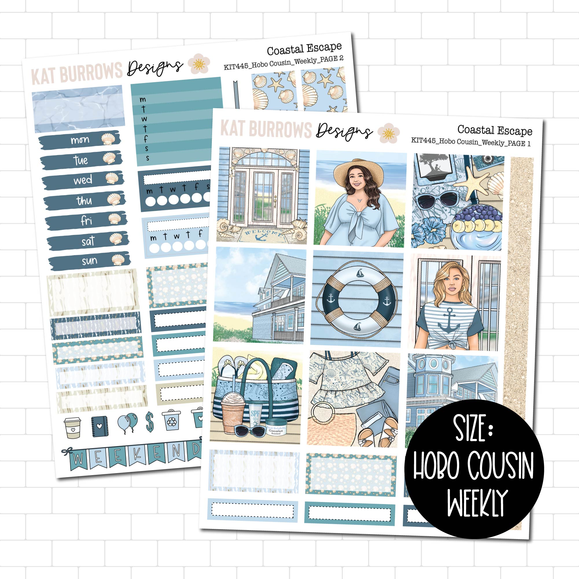 Coastal Escape Hobonichi Cousin Weekly Sticker Kit for your Planner ...