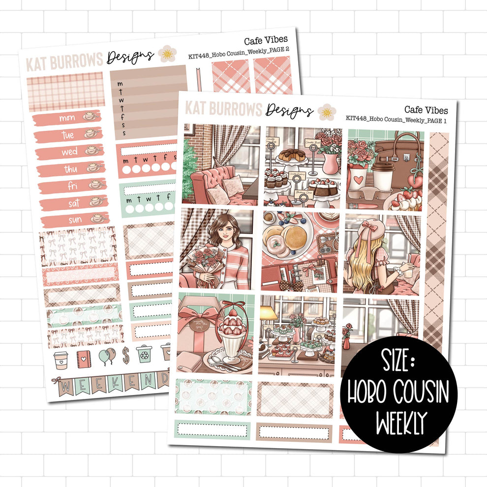 Cafe Vibes Hobonichi Cousin Weekly Sticker Kit for your Planner – Kat ...