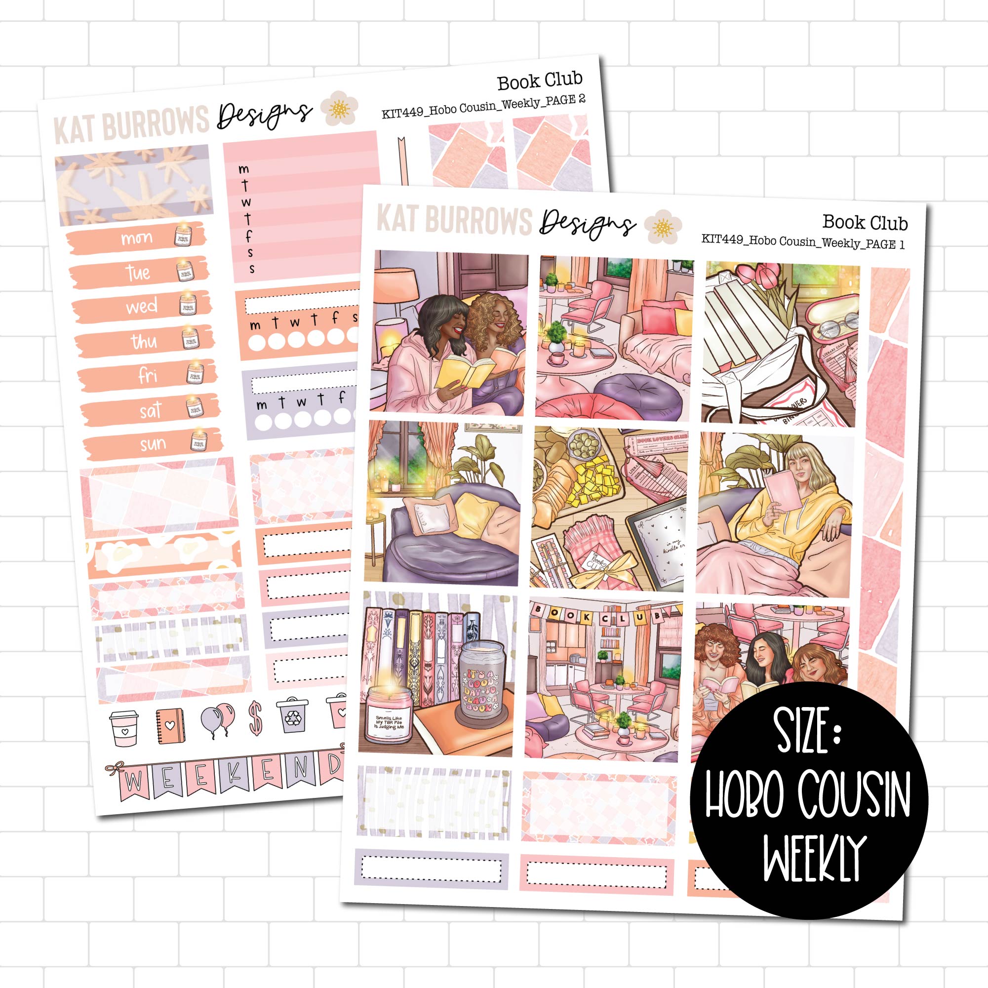 Book Club Hobonichi Cousin Weekly Sticker Kit for your Planner – Kat ...