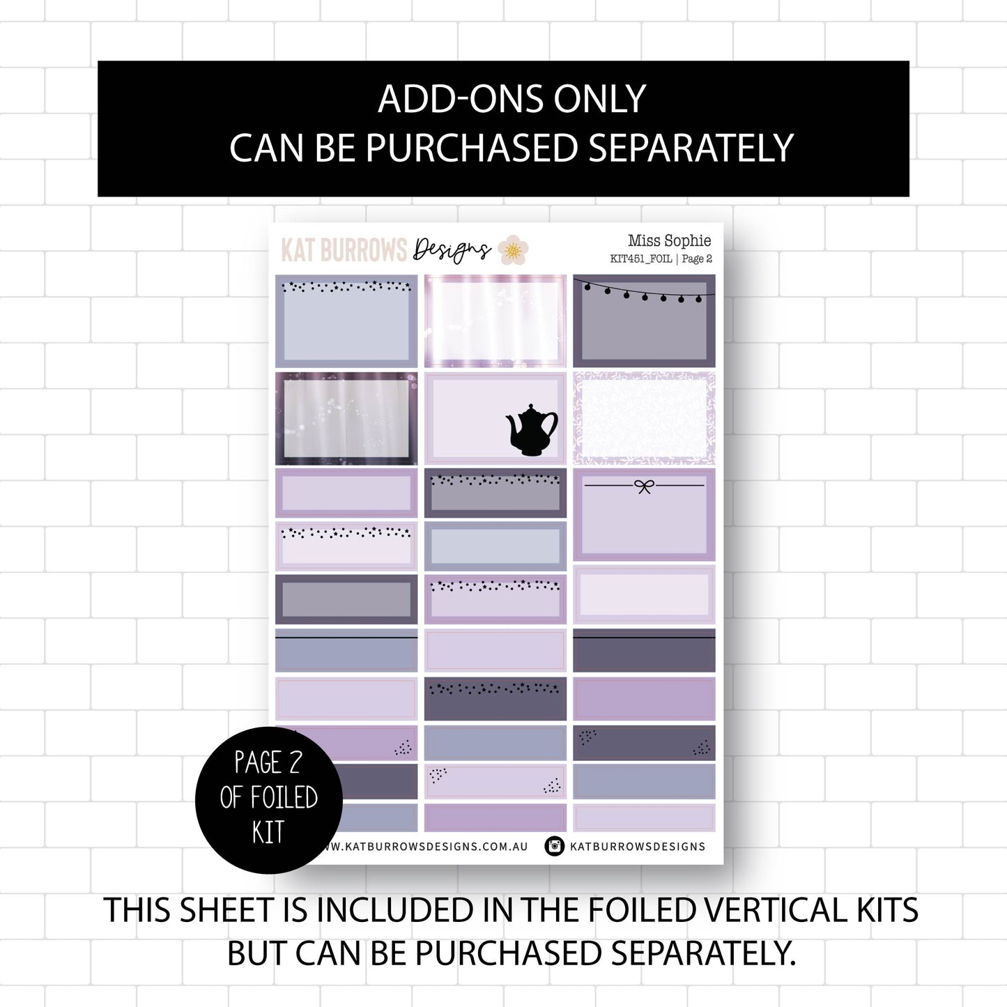 Deluxe Foiled Kit: Miss Sophie (SILVER FOIL)