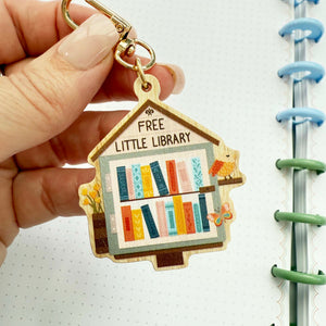 Wooden Keychain: Little Library