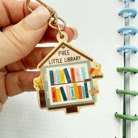 Wooden Keychain: Little Library