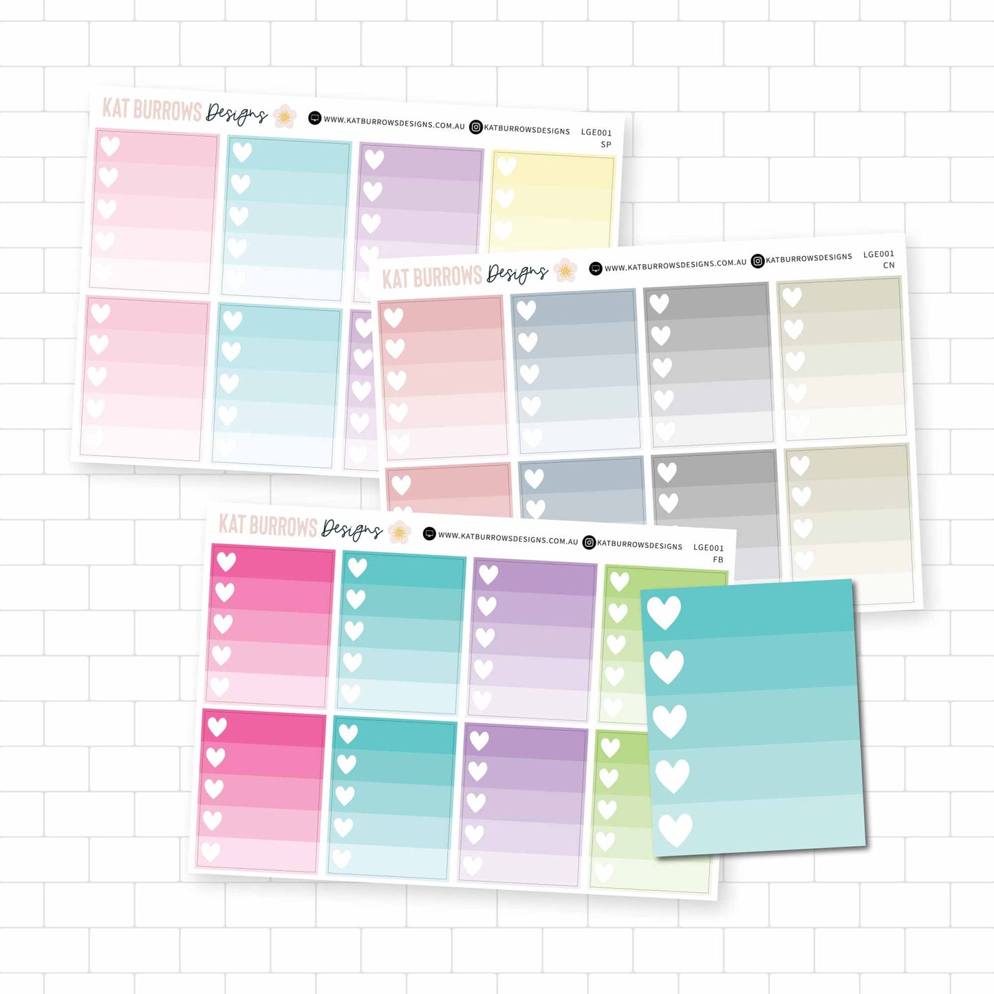 Stickers: Ombre Heart Checklist