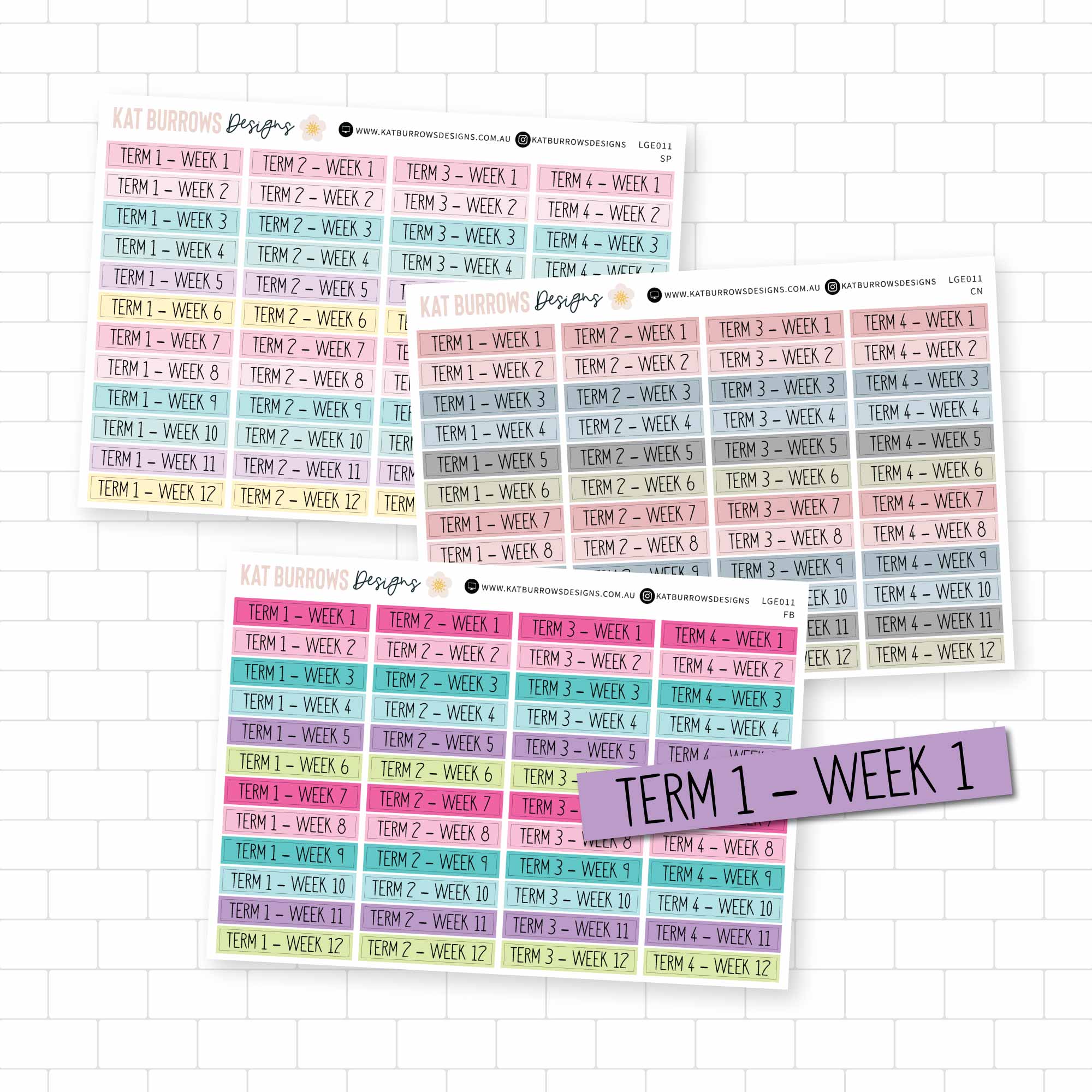 Australian School Term Stickers for Erin Condren Planner, Happy Planner ...
