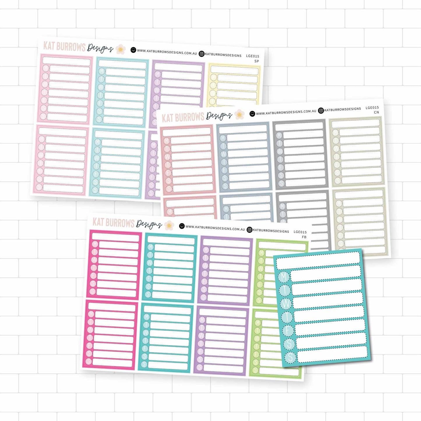 Stickers: Blank Weekly Full Box