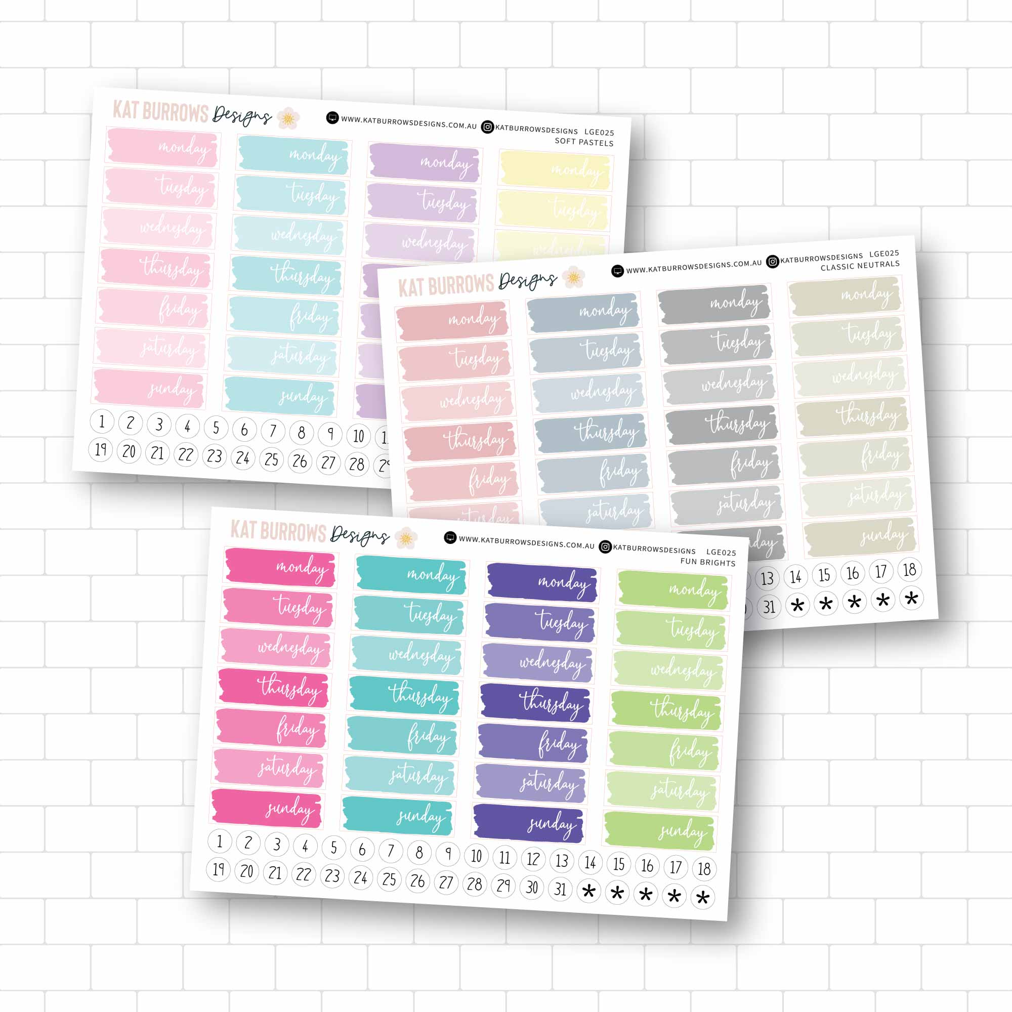 Date Covers and Date Dot Stickers for Erin Condren Planner, Happy ...