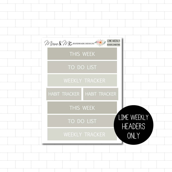 Stickers: Lime Weekly Headers 2
