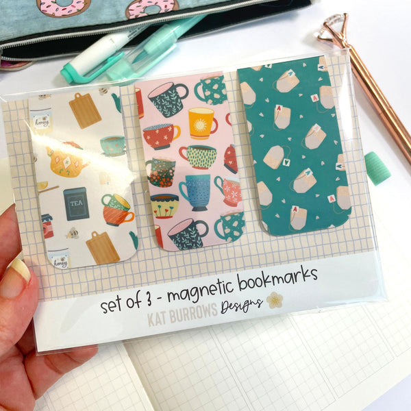 Magnetic Bookmark: Set of 3 Tea Lover