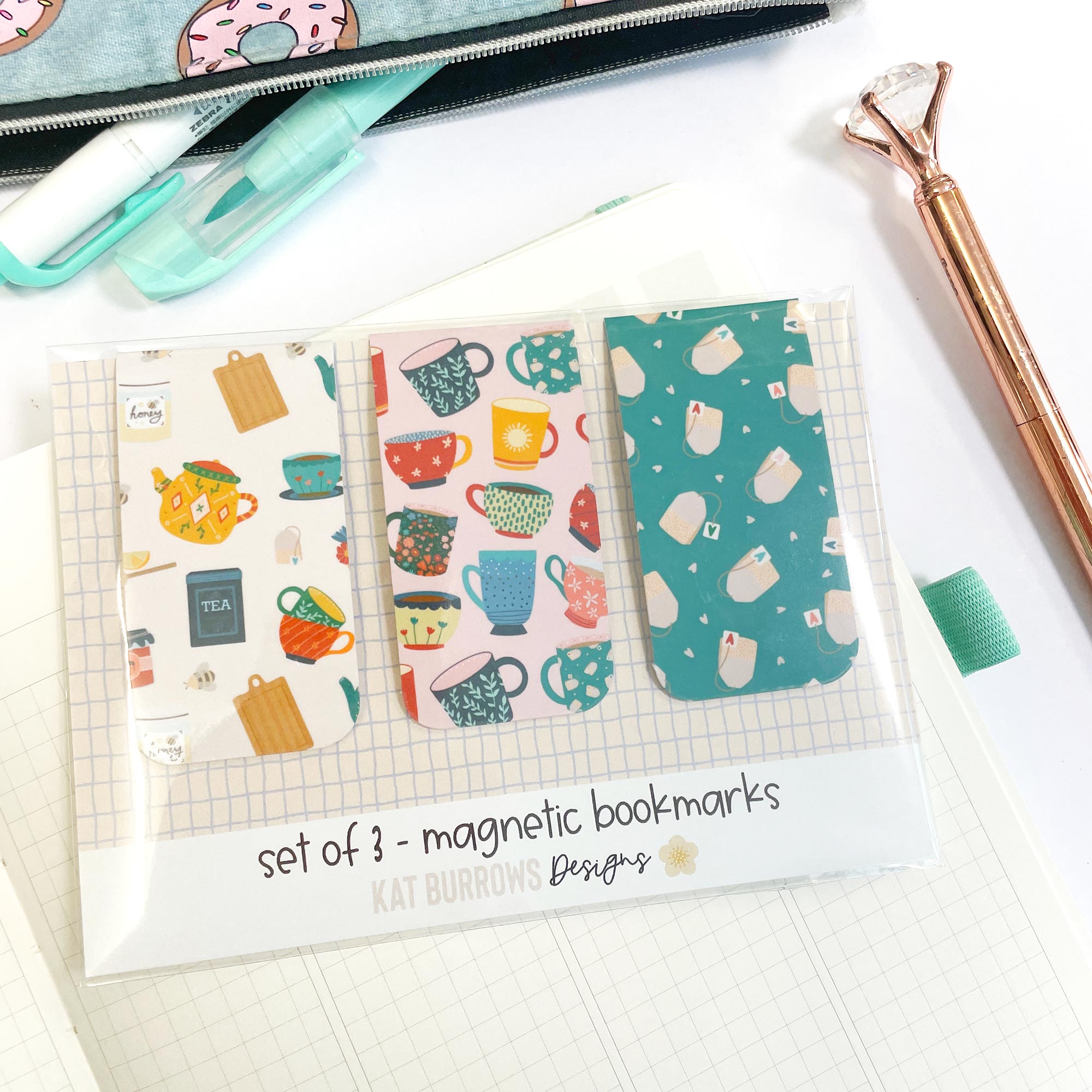 Magnetic Bookmark: Set of 3 Tea Lover