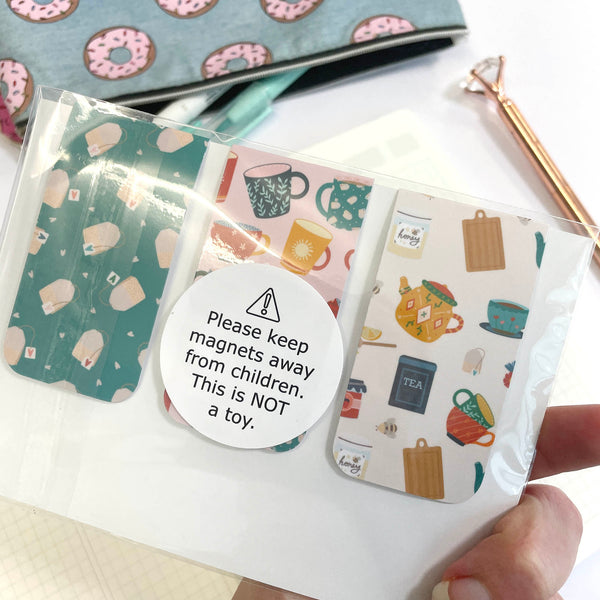 Magnetic Bookmark: Set of 3 Tea Lover