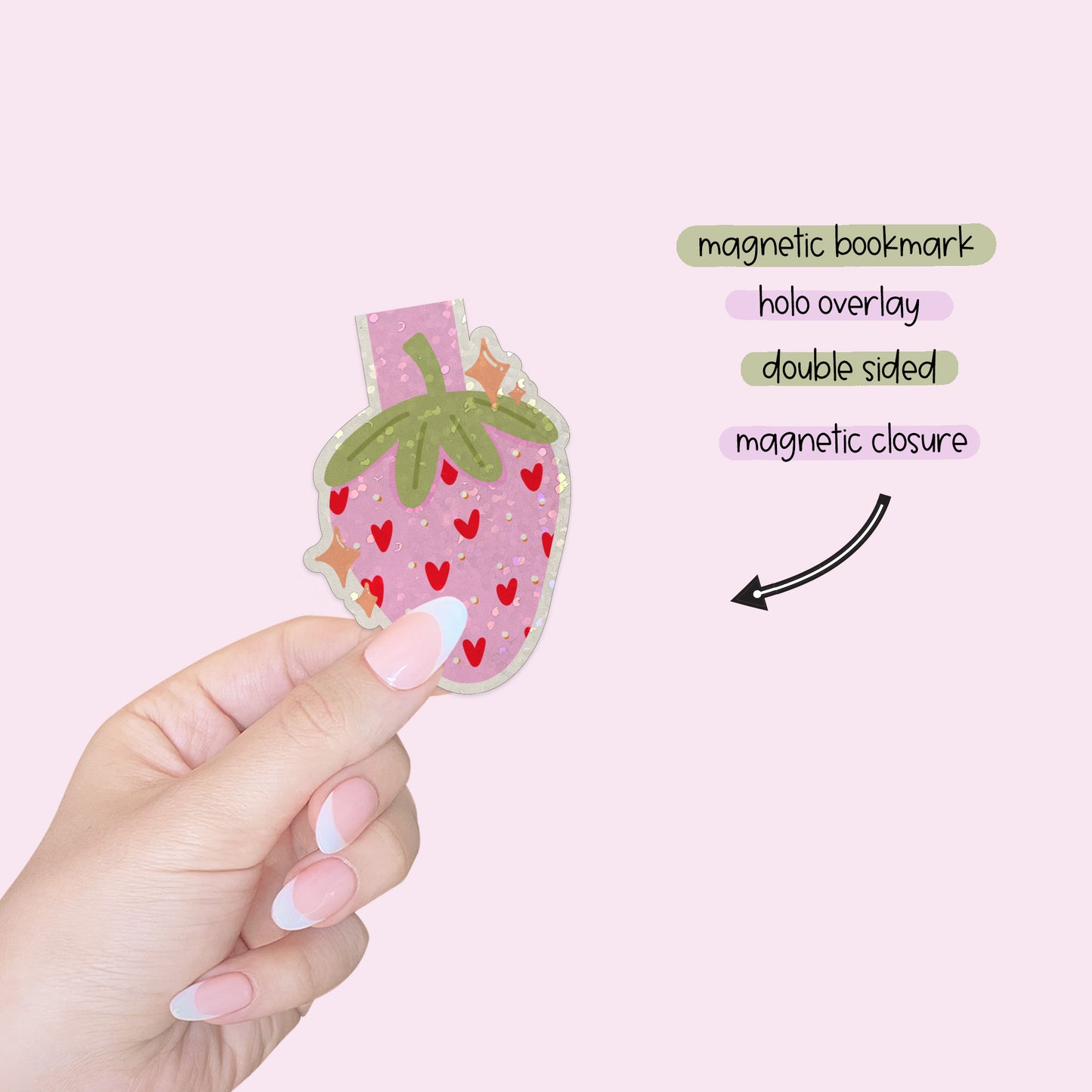 Magnetic Bookmark: Strawberry Pink