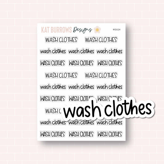 Script: Wash Clothes