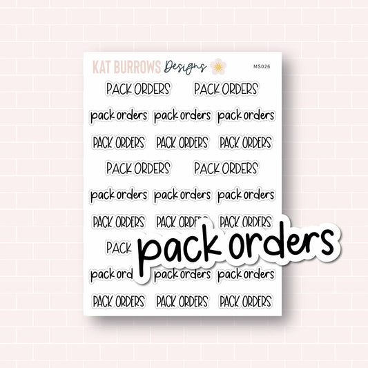 Script: Pack Orders