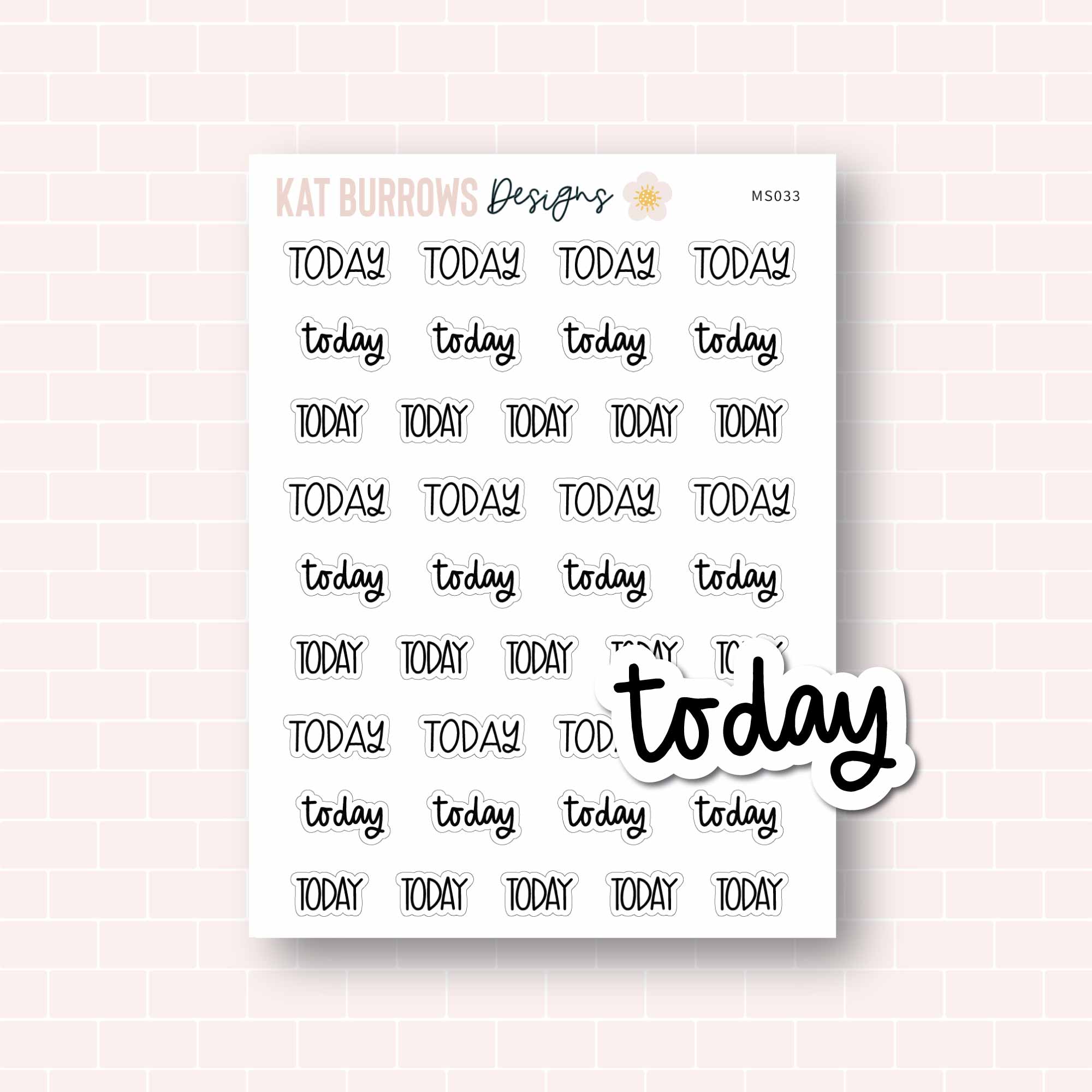 Today Script Planner Stickers, Today Script Word Stickers, Script ...