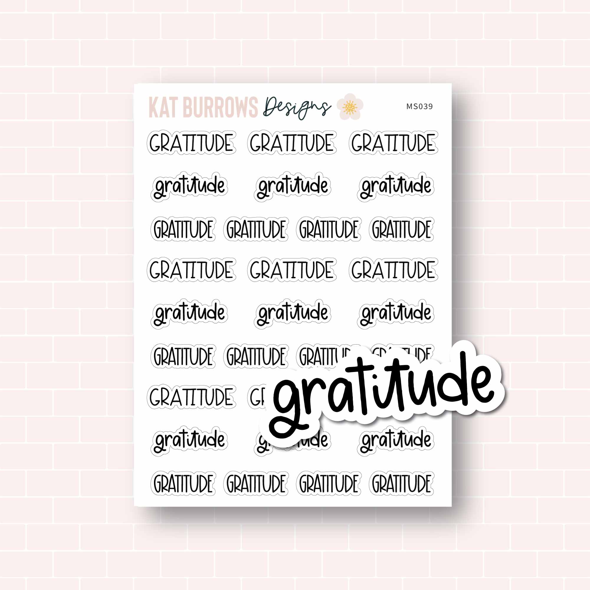 Gratitude Script Planner Stickers, Gratitude Script Word Stickers ...