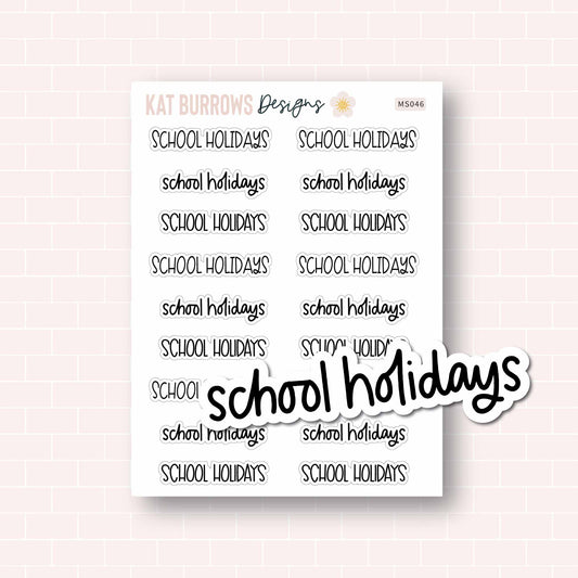 Script: School Holidays