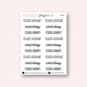 Script: School Holidays