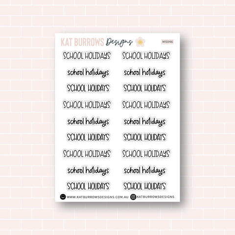 Script: School Holidays