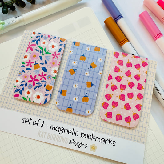 Magnetic Bookmark: Set of 3 Blooms