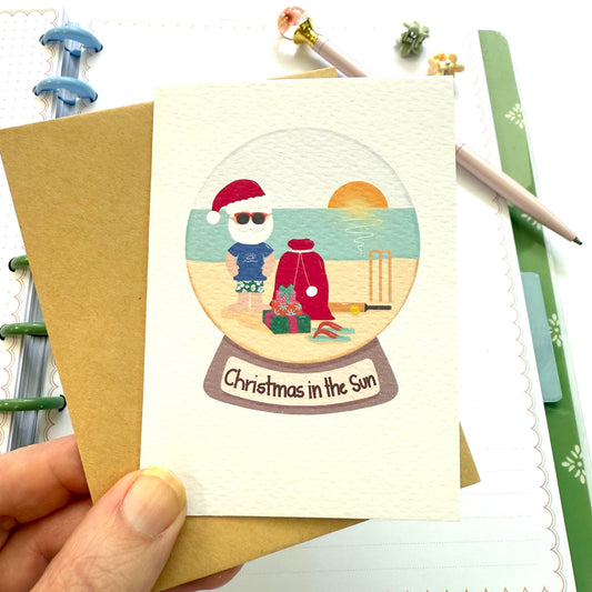 Single (1): MINI Card: Aussie Santa Globe