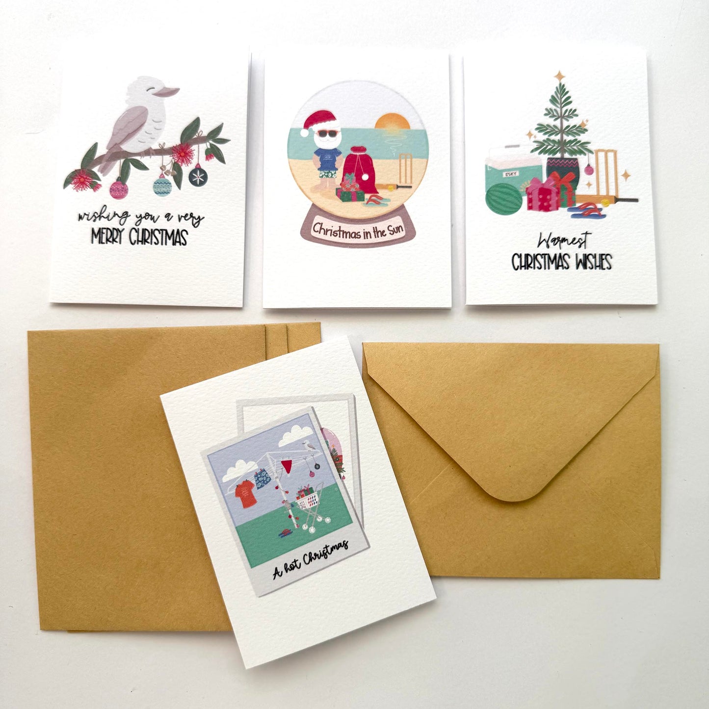 Set of 4: MINI Cards: Christmas in Summer