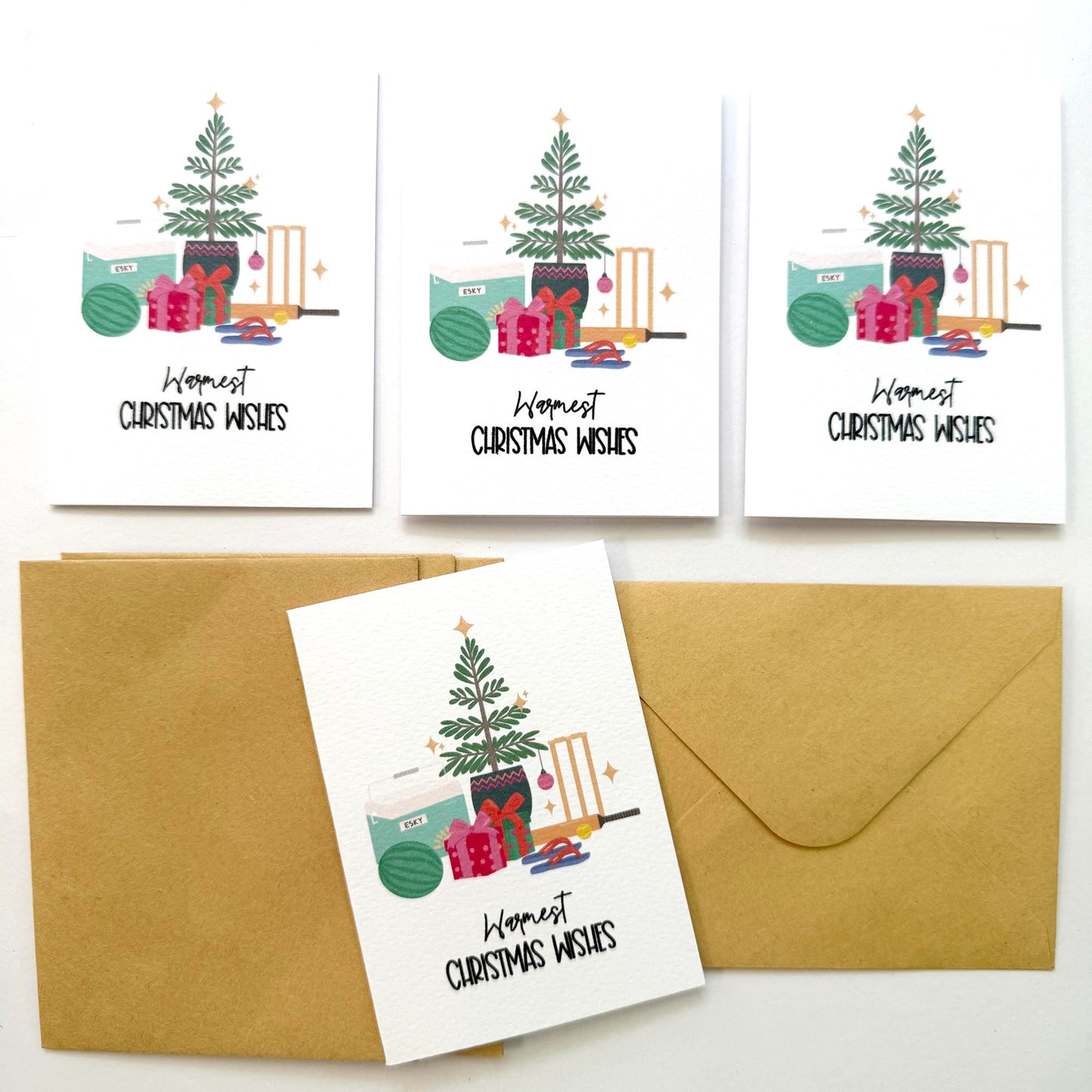 Set of 4: MINI Cards: Aussie Christmas Outdoors