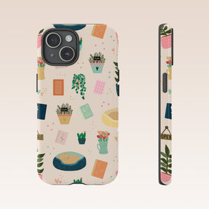 Phone Case: Book Shop Items on Cream